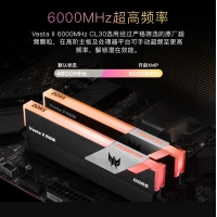 宏碁掠奪者（PREDATOR）32G(16G×2)套裝 DDR5 6000頻率 臺式機內(nèi)存條 Vesta II 炫光星艦RGB燈條(C30) 石耀黑