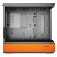愛國者（aigo）星璨 嵐 黑橙色 游戲電腦臺式主機箱 支持360水冷 水族館/M-ATX主板/四面快拆/270°海景房