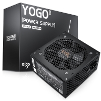 愛國者（aigo) YOGO450 直出線【額定300W】 黑色 電腦開關(guān)電源 品質(zhì)電容/寬幅設(shè)計/不虛標(biāo)