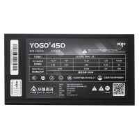愛國者（aigo) YOGO450 直出線【額定300W】 黑色 電腦開關(guān)電源 品質(zhì)電容/寬幅設(shè)計(jì)/不虛標(biāo)