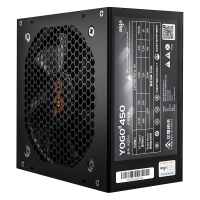 愛國者（aigo) YOGO450 直出線【額定300W】 黑色 電腦開關(guān)電源 品質(zhì)電容/寬幅設(shè)計(jì)/不虛標(biāo)