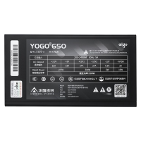 愛國者（aigo) YOGO650 直出線【額定500W】 黑色 電腦開關(guān)電源 品質(zhì)電容/寬幅設(shè)計(jì)/不虛標(biāo)