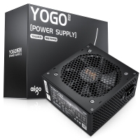 愛國者（aigo) YOGO750 直出線【額定600W】 黑色 電腦開關(guān)電源 品質(zhì)電容/寬幅設(shè)計/不虛標(biāo)