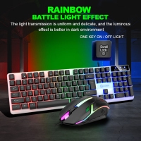 力鎂 GTX350 發(fā)光懸浮電競(jìng)游戲鼠標(biāo)鍵盤(pán)（黑+白) 商務(wù)辦公鍵鼠套裝