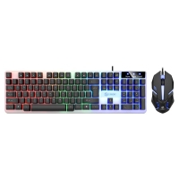 力鎂 GTX350 發(fā)光懸浮電競(jìng)游戲鼠標(biāo)鍵盤(pán)（黑+白) 商務(wù)辦公鍵鼠套裝