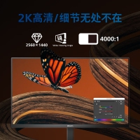 飛利浦（PHILIPS）27E1N5500LB 27英寸 2K 100Hz 低藍光 旋轉升降 電競游戲 辦公顯示器