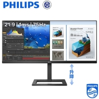飛利浦（PHILIPS）292E2E 29英寸 2K 21:9 IPS超寬帶魚屏 75Hz智能分屏 內(nèi)置音箱 升降支架顯示屏