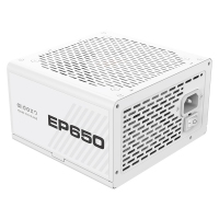 愛國者（aigo） EP650 額定650W 白色 機箱電腦電源(80Plus白牌/主動式PFC/支持背線/大單路12V）