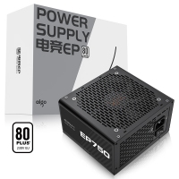 愛國者（aigo） 額定750W EP750 黑色 機箱電腦電源（80Plus白牌/主動式PFC/支持背線/大單路12V）