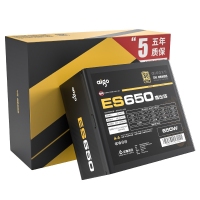 愛國者（aigo) ES650 金牌直出線 黑色 額定650W 2.0版盒包【品質(zhì)電容/寬幅設(shè)計(jì)/不虛標(biāo)】
