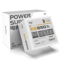 愛國(guó)者（aigo）額定650W ES650白色 全模組機(jī)箱電腦電源（白色模組線/80plus金牌/雙CPU供電/全電壓）