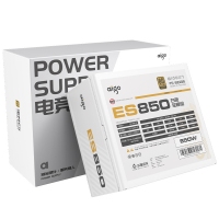 愛國者（aigo）ES850 電競金牌全模組電腦臺式機電源 ATX2.0 智能溫控 臺系主電容 ES850/白/850W