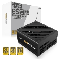 愛國者（aigo）ES1000W ATX3.0金牌全模組電源（原生PCIE5.0支持4090/全電壓/臺式游戲電腦主機(jī)箱電源）