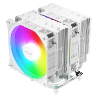 愛國者散熱 冰鋒600SS 白色炫彩版 全平臺 雙塔鍍鎳電腦臺式機CPU智能溫控散熱器