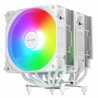 愛國者散熱 冰鋒600SS 白色炫彩版 全平臺 雙塔鍍鎳電腦臺式機CPU智能溫控散熱器