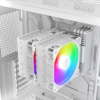 愛國者散熱 冰鋒600SS 白色炫彩版 全平臺 雙塔鍍鎳電腦臺式機CPU智能溫控散熱器
