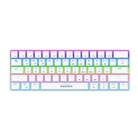愛(ài)國(guó)心 GK806 有線(xiàn)無(wú)線(xiàn)三模2.4G藍(lán)牙機(jī)械鍵盤(pán) 61鍵熱插拔軸體 RGB幻彩燈光 白色青軸