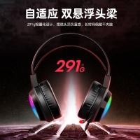 愛國心 GR600 頭戴式電競游戲耳機電腦有線耳機 電鍍發(fā)光耳機 USB插頭虛擬7.1音效