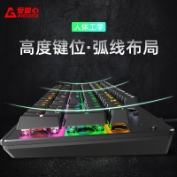 愛國心 GK801 黑+白+紅 青軸 有線游戲背光機械鍵盤 104鍵全尺寸游戲電競筆記本電腦辦公