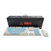 愛國心 GT-803(藍白布丁) 青軸 競技游戲機械鍵鼠套件 電腦電競游戲機械鍵盤鼠標