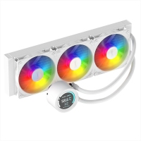 愛國者（aigo）冰魄SX360 ARGB版 白色 數顯屏一體式CPU水冷散熱器（多平臺扣具/PWM風扇/加厚冷排/陶瓷水泵）