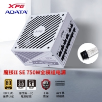 威剛（ADATA）XPG魔核II SE750W 白色電源 金牌全模組臺式電腦電源atx3.0電源支持4090