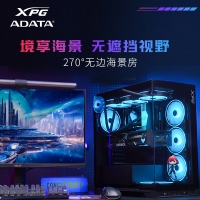 威剛（ADATA）XPG空境 黑色 ATX海景房機箱臺式機 支持360水冷 兼容MATX背插主板前置C口