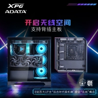 威剛（ADATA）XPG空境 黑色 ATX海景房機箱臺式機 支持360水冷 兼容MATX背插主板前置C口