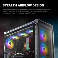 威剛（ADATA）XPG 戰(zhàn)巡艦機(jī)殼中塔式 ARGB燈效 ATX PC 游戲機(jī)箱主機(jī)4毫米鋼化玻璃側(cè)面 白色 ARGB燈效