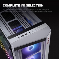 威剛（ADATA）XPG 戰(zhàn)巡艦機(jī)殼中塔式 ARGB燈效 ATX PC 游戲機(jī)箱主機(jī)4毫米鋼化玻璃側(cè)面 白色 ARGB燈效