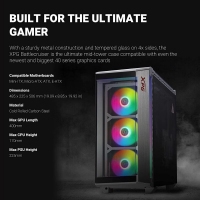 威剛（ADATA）XPG 戰(zhàn)巡艦機(jī)殼中塔式 ARGB燈效 ATX PC 游戲機(jī)箱主機(jī)4毫米鋼化玻璃側(cè)面 白色 ARGB燈效