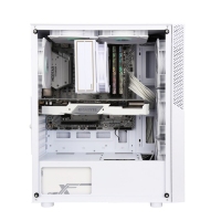 游戲風(fēng)暴 添越 白色臺式電腦游戲側(cè)透主機(jī)箱(USB 3.0/RGB燈條/玻璃側(cè)透/377*204*470 下置電源)