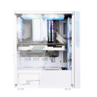 游戲風(fēng)暴 添越 白色臺式電腦游戲側(cè)透主機(jī)箱(USB 3.0/RGB燈條/玻璃側(cè)透/377*204*470 下置電源)