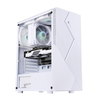游戲風(fēng)暴 添越 白色臺式電腦游戲側(cè)透主機(jī)箱(USB 3.0/RGB燈條/玻璃側(cè)透/377*204*470 下置電源)