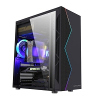 游戲風(fēng)暴 雷霆T9 黑色 游戲機箱支持ATX M-ATX ITX主板/長顯卡機箱