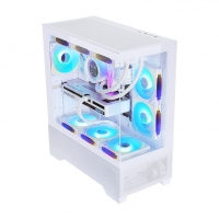 游戲風暴 星空PRO 白 ATX海景房機箱臺式機 雙面玻璃/無立柱/360水冷位/底部270°網(wǎng)孔散熱