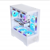 游戲風暴 星空PRO 白 ATX海景房機箱臺式機 雙面玻璃/無立柱/360水冷位/底部270°網(wǎng)孔散熱