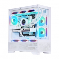 游戲風暴 星空PRO 白 ATX海景房機箱臺式機 雙面玻璃/無立柱/360水冷位/底部270°網(wǎng)孔散熱