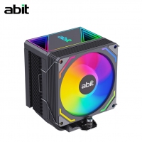 升技（abit）AB-900 ARGB版 黑色 CPU風冷散熱器 (4熱管/ARGB光效/PWM風扇/119mm