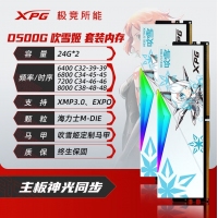 威剛龍耀DWROG STRIX RGB 吹雪 48G-6800(24GX2)燈條（釉白）DDR5 支持XMP3.0