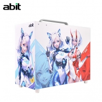升技（abit）G88貓娘 白色 迷你時尚手提機(jī)箱 鋼化玻璃側(cè)板 皮質(zhì)提手