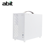 升技(abit) I8機箱 迷你時尚手提機箱 鋼化玻璃側(cè)板 皮質(zhì)提手 I8機箱 雪山白