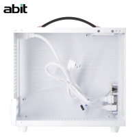升技(abit) I7機箱 迷你時尚手提機箱 鋼化玻璃側板 皮質提手 I7機箱 雪山白