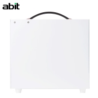 升技(abit) I7機箱 迷你時尚手提機箱 鋼化玻璃側板 皮質提手 I7機箱 雪山白
