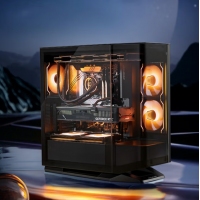 骨伽 星艦FV270 黑色 游戲電腦臺(tái)式主機(jī)箱 支持360水冷 旋轉(zhuǎn)臺(tái)/ATX主板/四面快拆/270°海景房