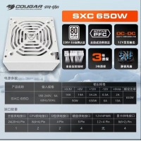 骨伽 SXC650白色 額定650W 白牌直出 靜音寬幅電腦主機電源