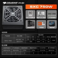 骨伽 SXC750黑色 額定750W 白牌直出 靜音寬幅電腦主機電源 原生PCI5.0