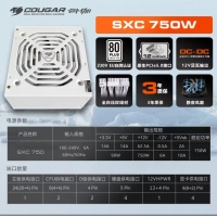骨伽 SXC750白色 額定750W 白牌直出 靜音寬幅電腦主機(jī)電源 原生PCI5.0