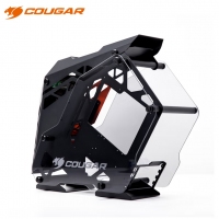 骨伽（COUGAR）征服者mini 黑橙 臺(tái)式機(jī)箱游戲水冷側(cè)透異型主機(jī)箱