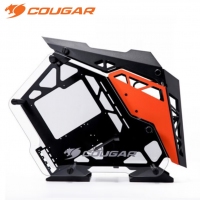 骨伽（COUGAR） 征服者臺式機箱游戲水冷側透異型主機箱 大征服者 黒橙